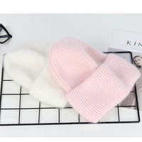 VISROVER 9 kolorów Unisex jednolity kolor prawdziwe futro z królika czapki zimowy kapelusz dla kobiety dzianiny Bonnet akrylowe kobieta jesień ciepłe Skullies 5